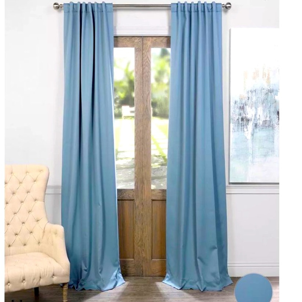 Light Blue Black Out Drapes - Picture 1 of 4